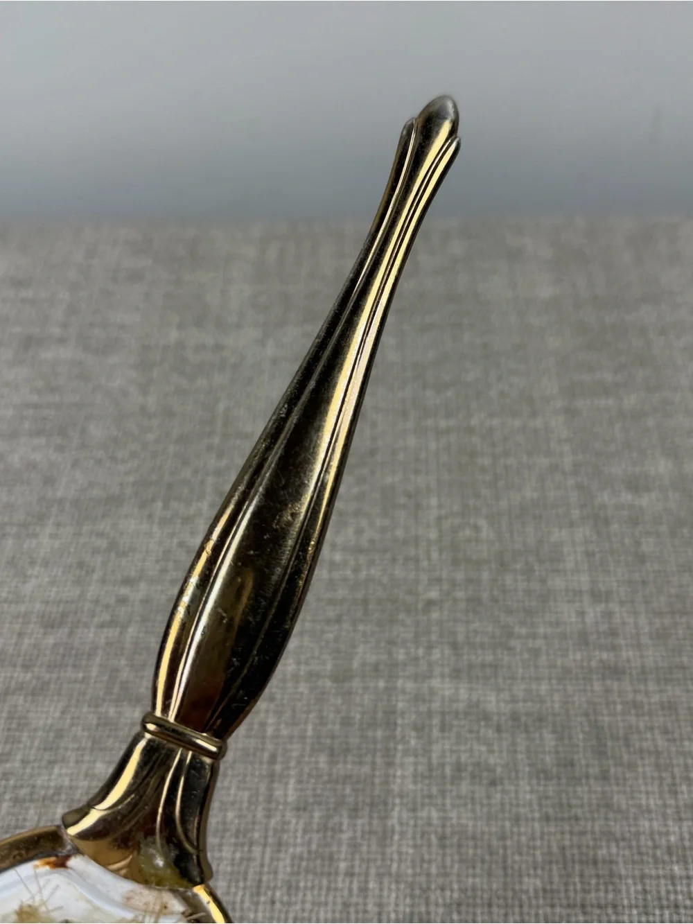 Vintage Vanity Hairbrush Gold Floral Design Cottagecore Patina Art Nouveau